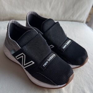 New Balance Kids Black and Gray Slip-On Sneakers